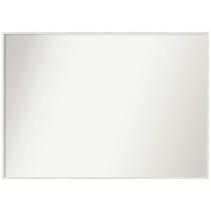 39" x 28" Non-Beveled Lucie Wood Bathroom Wall Mirror White - Amanti Art: Modern Rectangular Vanity Mirror with Wood Frame - 1 of 4