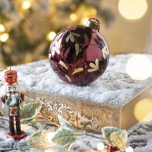 YOOCOZZ Trendy Household Christmas Decor, Party Accessories Set - Red Xmas Ball Ornaments, Glass Decorative Hanging Ball Xmas Tree Ornaments - 1 of 4