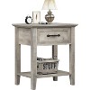 19.7 in Modern Versatile Wood Nightstand, End Table with Storage Drawer& Open shelves for Living Room, Bedroom, Dorm - 2 of 4