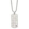Black Bow Jewelry Stainless Steel Black CZ Polished & Satin Dog Tag Necklace, 20 Inch - 2 of 4