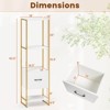 Costway 5-Tier Bookshelf with 4 Open Shelves Storage Drawer Modern Book Storage Organizer Brown/White - 3 of 4