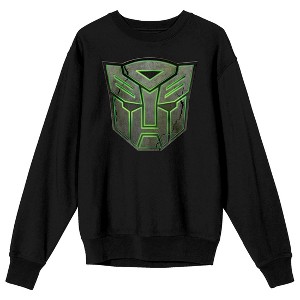 Transformers Rise Of The Beasts Icon Crew Neck Long Sleeve Black Adult Sweatshirt - 1 of 3