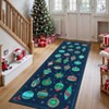 Christmas Ball Print Washable Accent Rug with Non-Slip Backing,Stain-Resistant Low Pile Xmas Holiday Carpet - 2 of 4