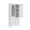 GlasFlength Decorative Storage Cabinets, 2 Doors 2 Drawers, White, 31.5"*15.75"*71" - 2 of 4