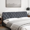 vidaXL Headboard Cushion Dark Gray 76" Velvet - 3 of 4