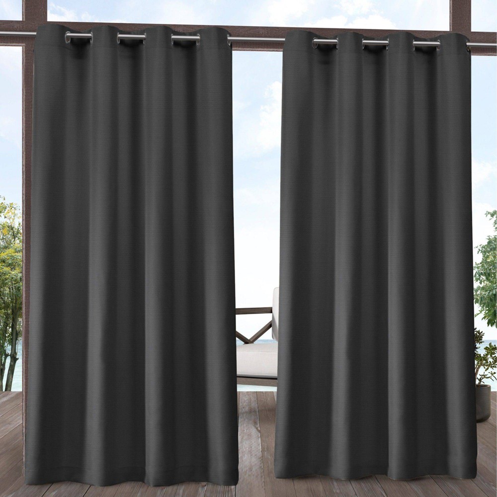 Photos - Curtains & Drapes Set of 2  Delano Grommet Top Light Filtering Window Curtain Panel(96"x54")