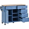 NicBex Mobile Kitchen Island Cart Morden Kitchen Carts on Wheels with 1 Cabinet, 3-Tier Open Storage and 5 Drawers for Kitchen - 4 of 4