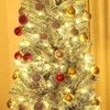 Whisen 6FT Prelit Pencil Artificial Christmas Tree with 170 LED Lights and 429 Branch Tips, Metal Stand - Green - 3 of 4