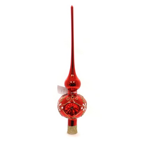 Christmas Tree Topper#3/Red with Gold Decoration and Reflectors 