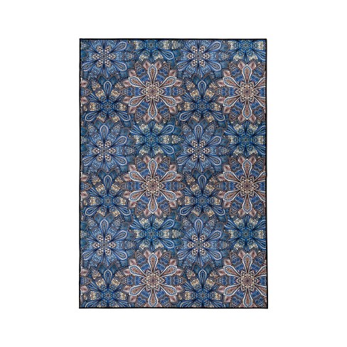 Floral Bohemian Non-Slip Indoor Outdoor Area Rug by Blue Nile Mills - image 1 of 4