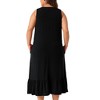 Women's Pleated Ruffle Side Pockets Sleeveless Wide Strap Comfy Nightgowns - Agnes Orinda - 4 of 4