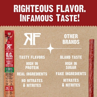 Righteous Felon Craft Jerky OG Hickory Protein Snack Beef Stick - 1oz/9ct