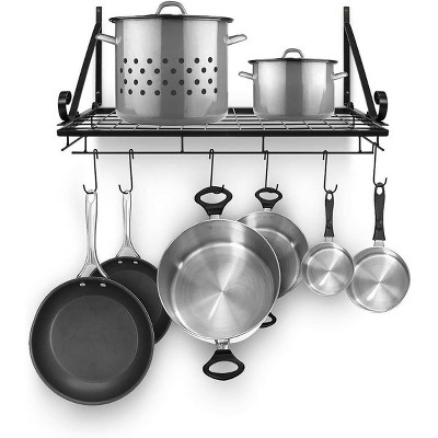 Sorbus Kitchen Wall Pot Pan Rack Black