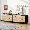 NicBex 43.31" Rattan Dresser with Drawers, 6-Drawer Dresser for Bedroom in Wood Tone, Modern Storage Cabinet for Bedroom & Closet - 3 of 4