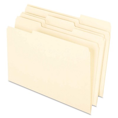 Pendaflex Earthwise 100% Recycled Paper File Folder 1/3 Cut Legal Manila 100/Box 76520