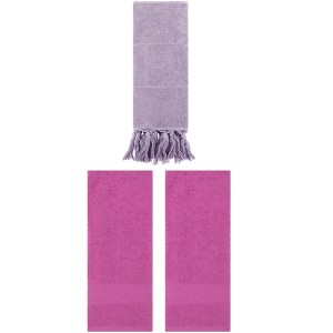 REGALWOVEN 3 Packs Solid Textured and Tassels Soft Absorbent Decorative Hand Towel - 1 of 4