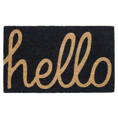 Tufted Hello Doormat Black/Natural - Raj
