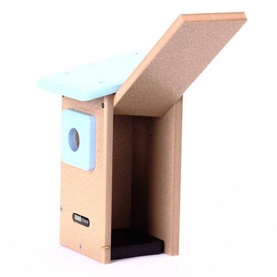 Taupe and Green Recycled Plastic Bluebird House with 1.5" Entrance