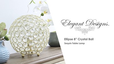 White Crystal Sequin Table Lamp for Kids Nursery