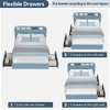 Bed Frame with Storage Headboard, Kids Bed Frame with 2 Drawers, Boucle Upholstered Platform Bed with Bookcase, No Box Spring Needed, Easy Assembly - 2 of 4