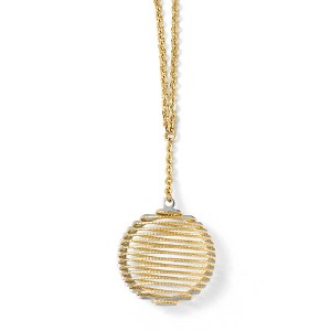 Black Bow Jewelry 14k Two Tone Gold Italian 20mm Wire Wrapped Necklace, 18 Inch - 1 of 4