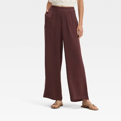 Women's High-Rise Modern Gauze Pull-On Pants - A New Day™