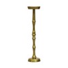 Royal Hampton 26 Inch Drink Side Table with Round Top and Turned Pedestal Metal Base - 4 of 4