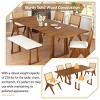 6-Piece Extendable Dining Set with Solid Wood Table, 4 Upholstered Chairs, Wicker Backrests & 1 Bench, Seats Up to 6-Cuddlewood - 2 of 4