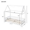 Bellemave LED Twin Size House Bed ,Montessori Floor Bed ,Wooden  Bed Frame with Slats and Fence, for Girls,Boys,White - 2 of 4