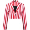 INSPIRE CHIC Men's Single Breasted Notch Lapel Business Crop Stripes Suit Jackets - 2 of 4