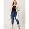 Agnes Orinda Women's Plus Size Lace Open Front 3/4 Sleeve Long Cardigans - 3 of 4