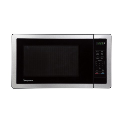 Commercial Chef Countertop Microwave, 1.1 Cubic Feet, Black/Stainless Steel