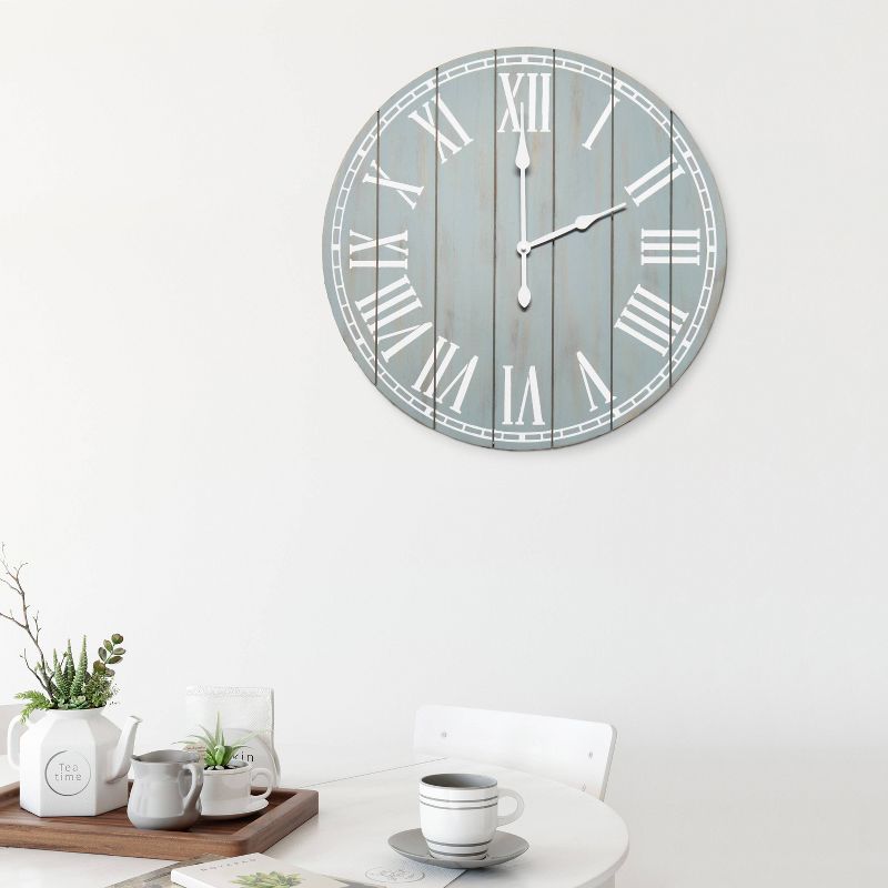 23" Wood Plank Rustic Coastal Wall Clock - Elegant Designs, 2 of 7