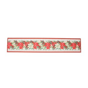 Unique Bargains Christmas Table Runner Polyester Red Beige Yellow Green 71x14 Inch 1 Pc - 1 of 4