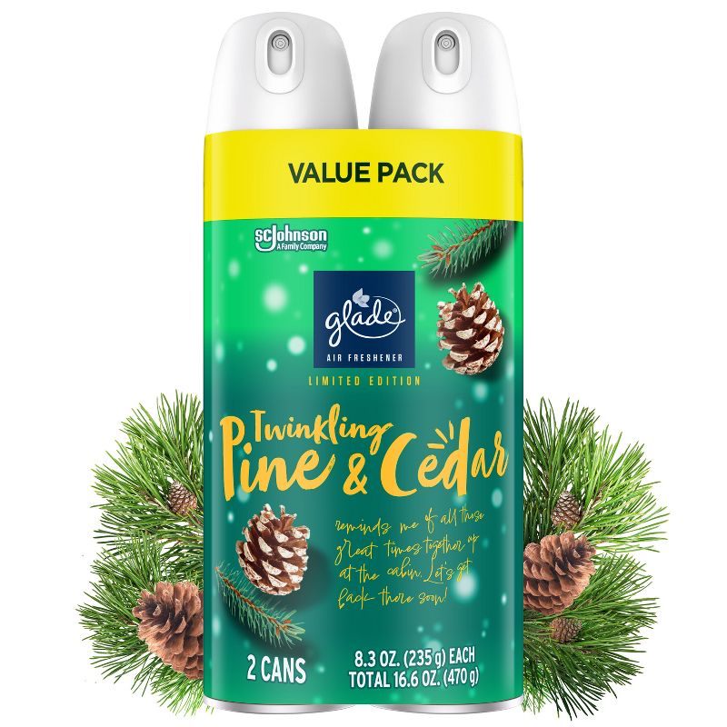 Glade Aerosol Room Spray Air Freshener - Twinkling Pine &#38; Cedar - 16.6oz/2pk, 1 of 17