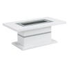 HomeRoots 52" White Wood And Faux Crystal Pedestal Coffee Table - 4 of 4