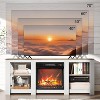VINGLI Farmhouse Fireplace TV Stand up to 70 inch TVs, Entertainment Center with Electric Fireplace Heater & Adjustable Shelves - 3 of 4