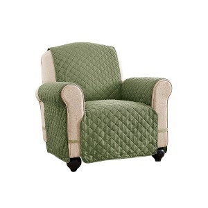 Collections Etc Ultra Reversible Furniture Cover Protector Chair Olive/Sage - 1 of 3