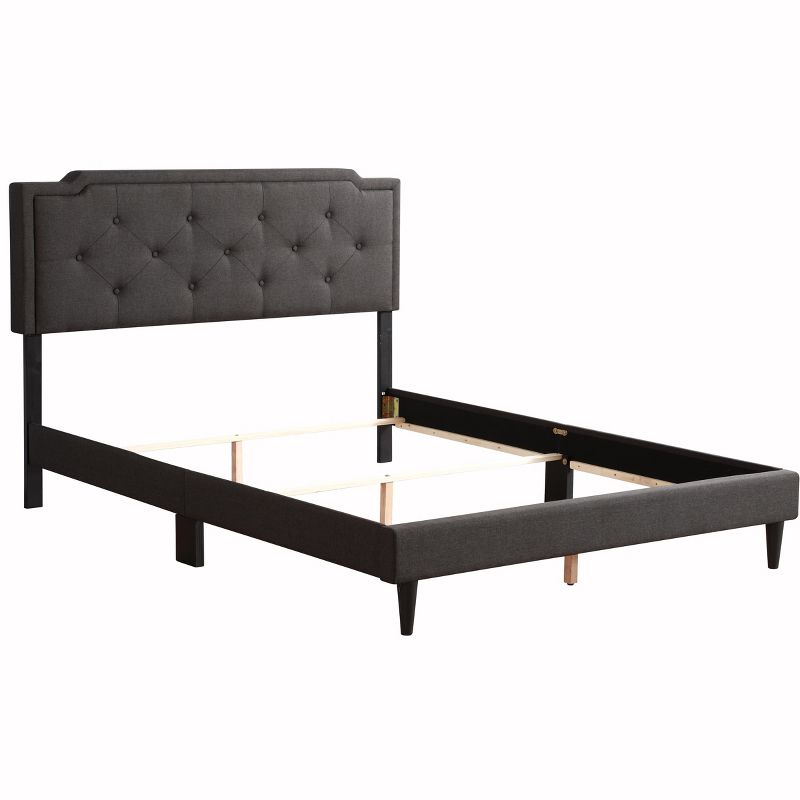 Passion Furniture Deb Dark Grey Adjustable Queen Panel Bed, 3 of 8