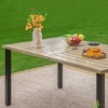 7pc Patio Dining Set with Wood Grain Tabletop & Metal Padded Arm Chairs - Captiva Designs - 2 of 4