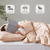 3Pcs Comforter set Pinch Pleat Comforter for All Seasons, Grid Pattern Lightweight Bedding Set, Solid Chic Vintage Style Farmhouse Bed Comforter Sets - 3 of 4
