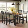 Hooseng Industrial Style 5-Piece Dining Table Set, Dining Room Table Set with 4 Slated Backrest Chairs, Space-Saving Dinette Set for 4 with MDF Top - 4 of 4