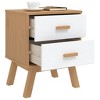 vidaXL Bedside Cabinet OLDEN White and Brown Solid Wood Pine - 4 of 4