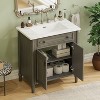 Kumasinova 30" Bathroom Vanity,Cabinet with Ceramic Sink,Soft Close Doors,Adjustable Shelf,Rubber Wood Legs,Vanity Cabinet for Smalle Bathroom - 2 of 4
