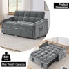 TiranisuBest 3-in-1 Convertible Sleeper Beige Sofa Bed, Velvet Futon Couch with Adjustable Backrest, Side Pocket & Pull-Out Function for Living Room - 3 of 4