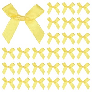 Unique Bargains Polyester Mini Ribbon Bows Craft Satin Ribbon Bow 1.6x1.6 Inch 50 Pcs - 1 of 4