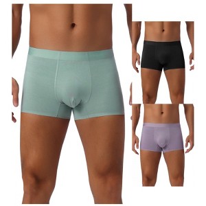 INSPIRE CHIC Men's 3 Pack Elastic Waist Solid Color Basic Boxer Briefs - 1 of 4