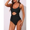 INSPIRE CHIC Women's Cut Out Adjustable Straps Crisscross Tie Back Swimwear Bathing Monokini Bikini Sets 1 Piece - 2 of 4