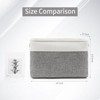 Aoibox Large Fabric Storage Bins Decorative Linen Baskets with Handles for Closet Shelves Organization Grey White 3 Pack - 3 of 4
