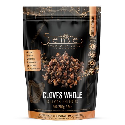 5Senses Cloves Whole | Symphonic Aroma | Single Origin | Non-GMO, Fairtrade | Resealable bag